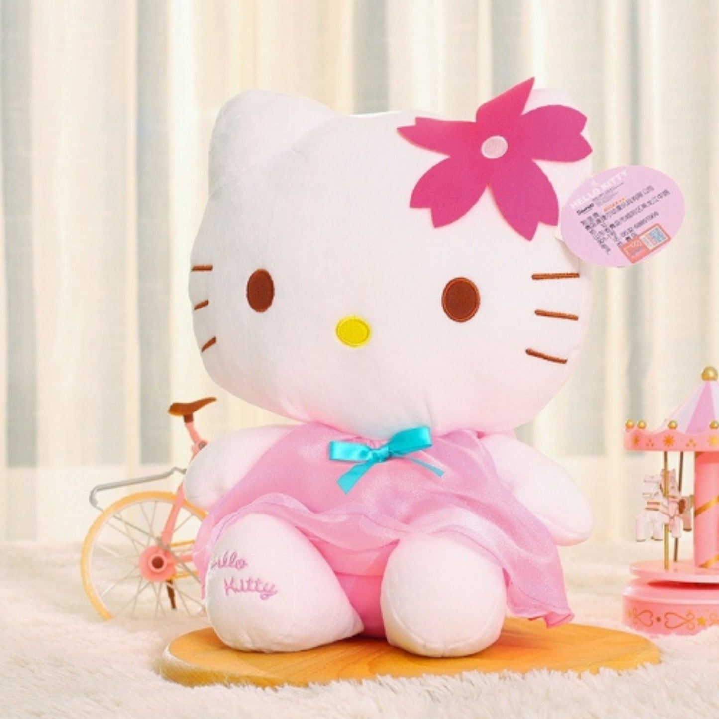 Peluche Hello Kitty Vestido Rosa Grande - Hello Kitty