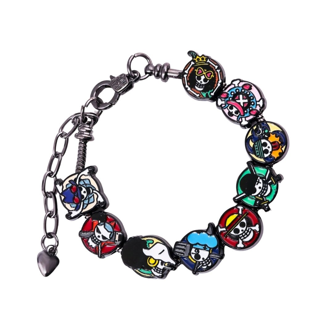 Pulsera Con Charms Calaveras Circular - One Piece