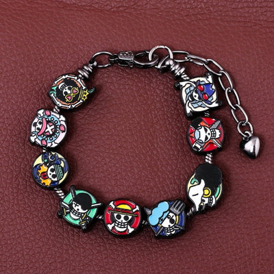 Pulsera Con Charms Calaveras Circular - One Piece