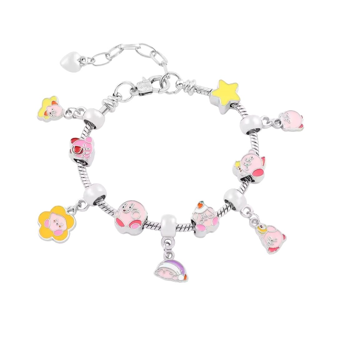 Pulsera Con Charms Kirby Plateada - Nintendo