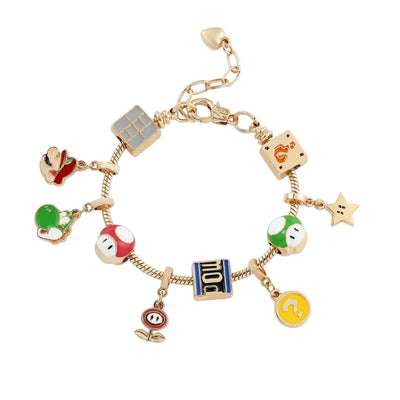 Pulsera Con Charms Mario Bros Dorada - Nintendo