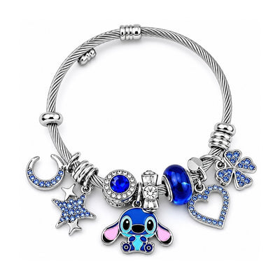 Pulsera Con Charms Stitch (Celeste) - Lilo Y Stitch
