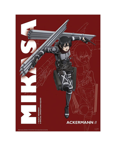 Set 2 Posters Mikasa Y Levi Ackerman Abysse - Attack On Titan alternativo