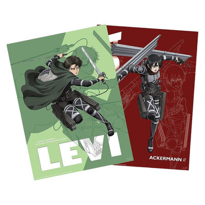 Set 2 Posters Mikasa Y Levi Ackerman Abysse - Attack On Titan