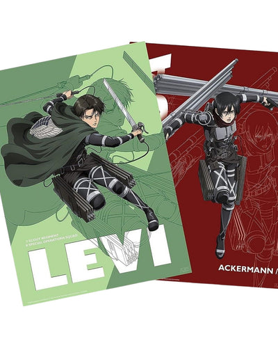 Set 2 Posters Mikasa Y Levi Ackerman Abysse - Attack On Titan