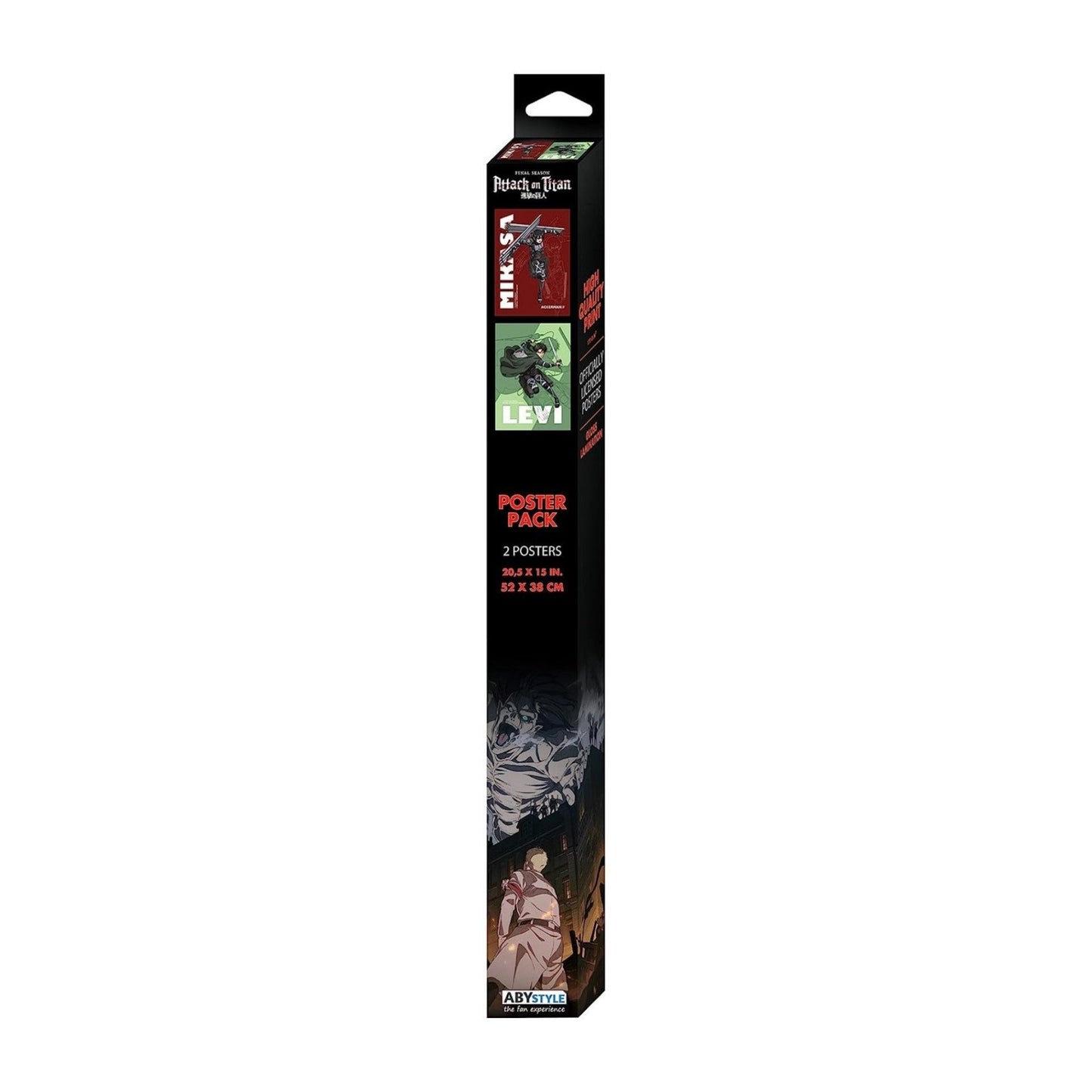 Set 2 Posters Mikasa Y Levi Ackerman Abysse - Attack On Titan