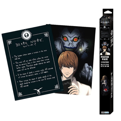 Set 2 Posters Reglas, Ryuk Y Light Abysse - Death Note