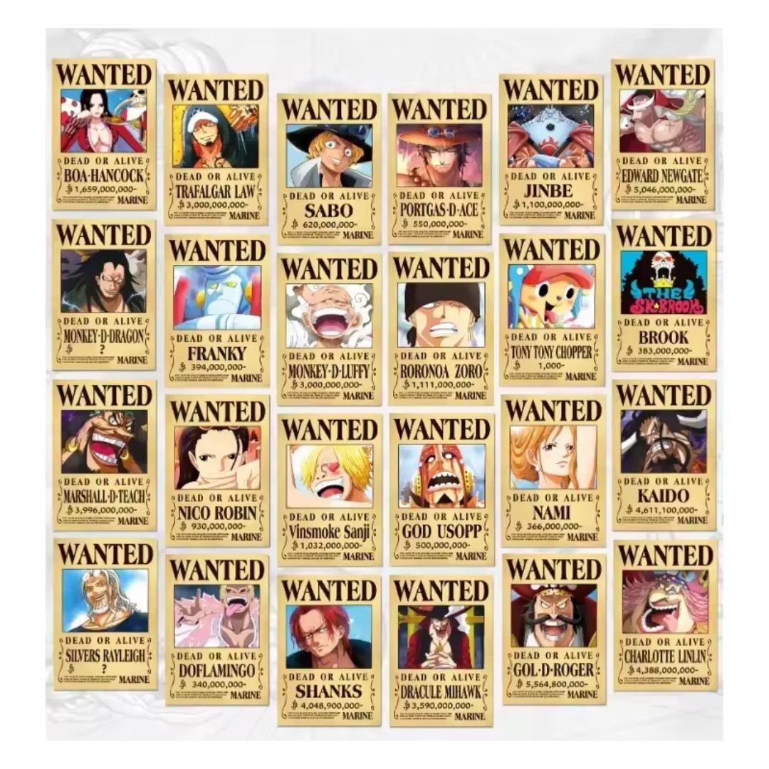 Set 24 Posters Wanted One Piece - One Piece