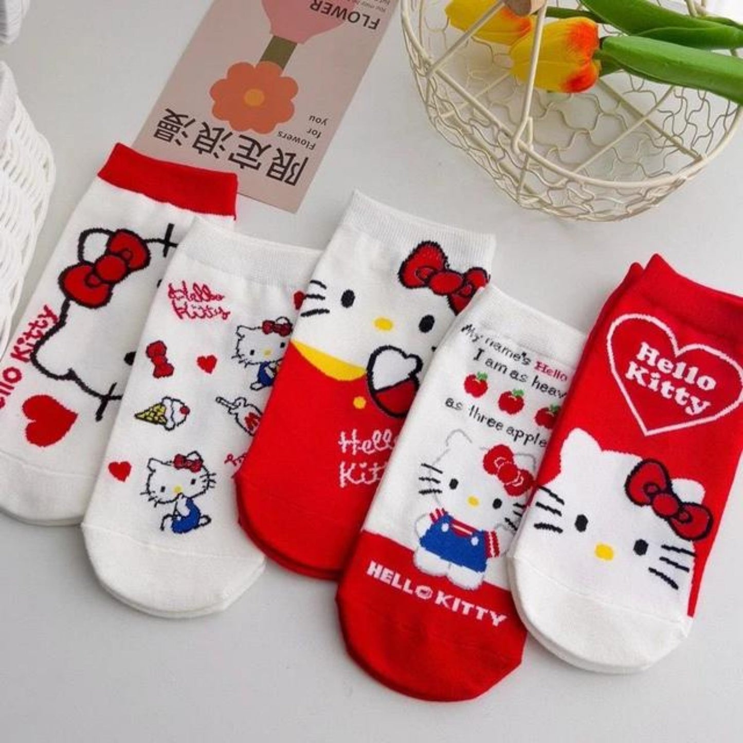 Set 5 Pares Punteras Hello Kitty - Sanrio