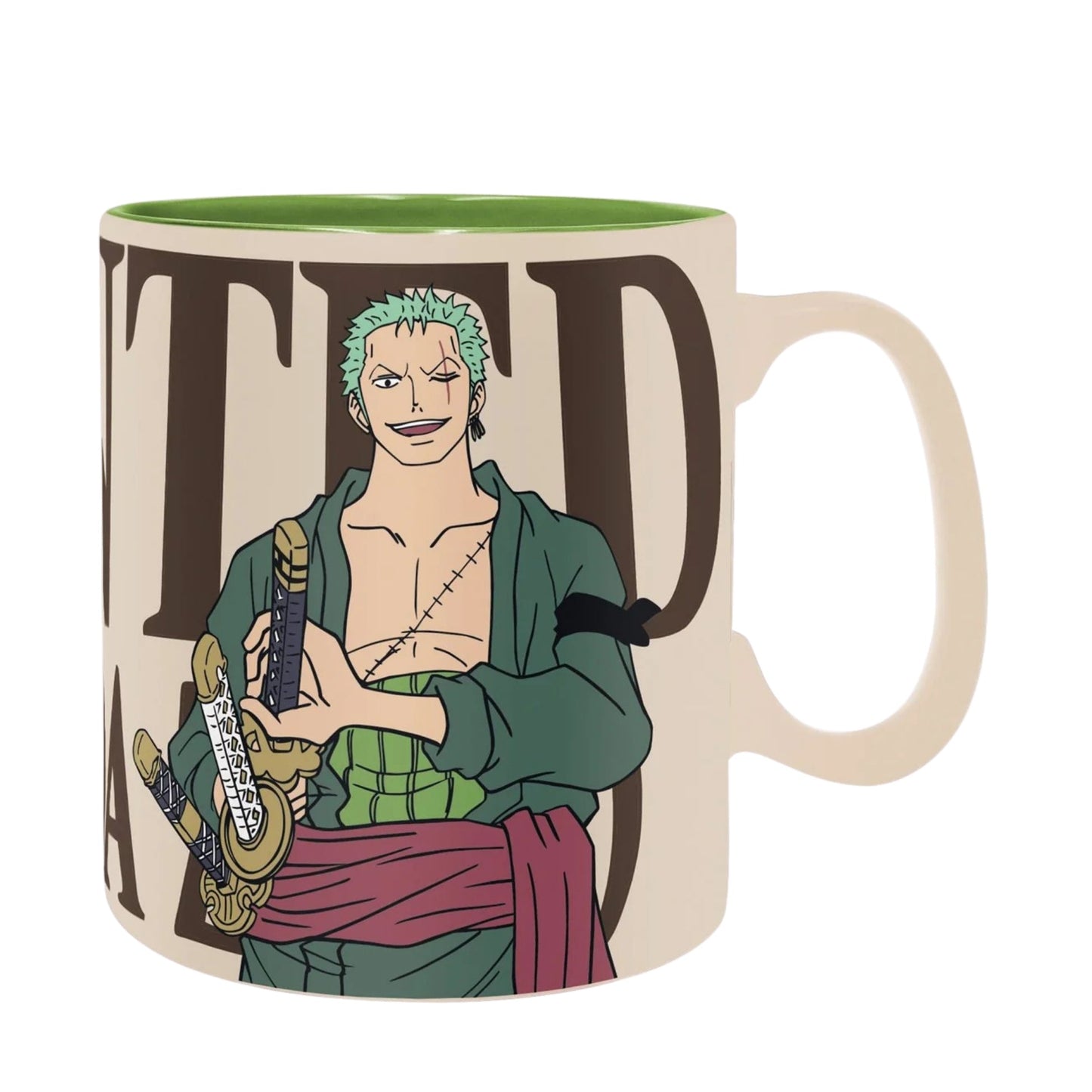 Set Taza Más Porta Vaso Wanted Zoro Abysse 460 ML (16 Oz) - One Piece
