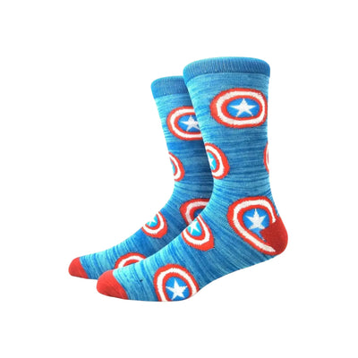 Sock Capitan America Celeste Con Rojo - Capitan America