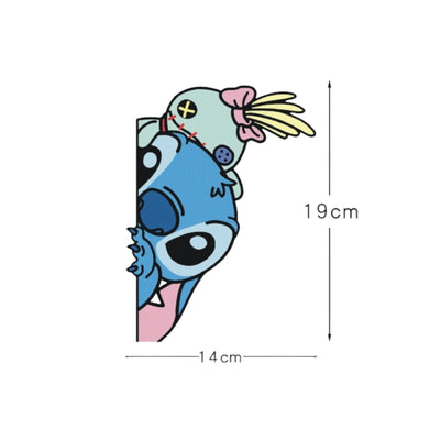 Sticker Stitch Con Trapos Grande (Para Carro) - Lilo And Stitch