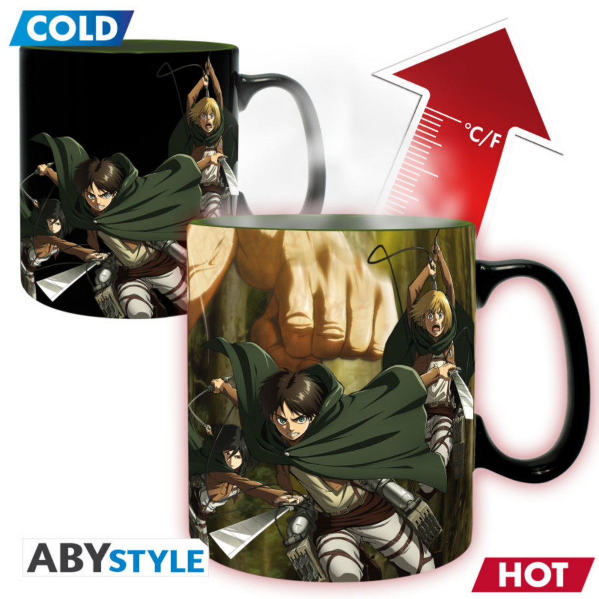Taza Magica Eren Y Titan Fundador Abysse 460 ML (16 Oz) - Attack On Titan