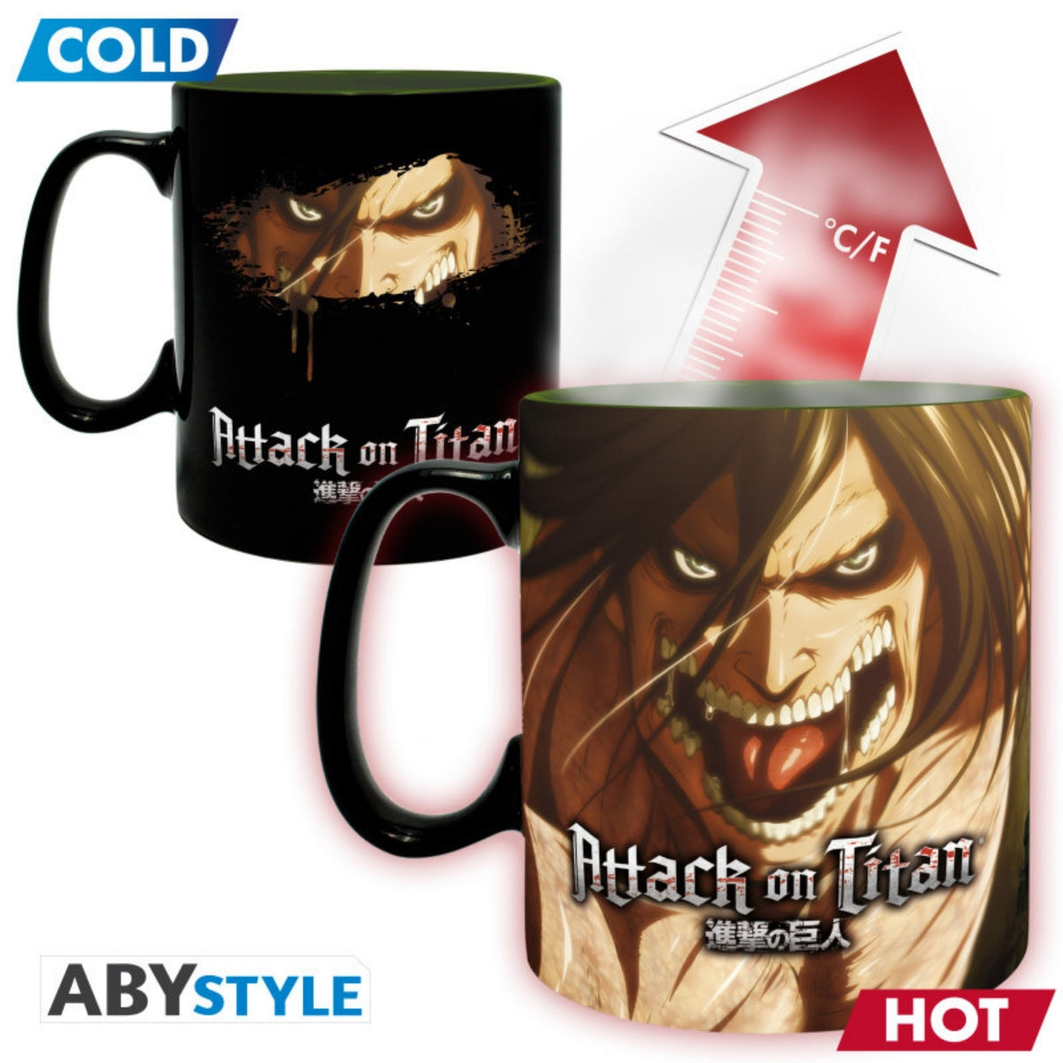 Taza Magica Eren Y Titan Fundador Abysse 460 ML (16 Oz) - Attack On Titan