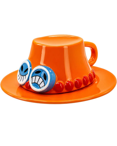 Taza Y Plato Sombrero Portgas D. Ace - One Piece
