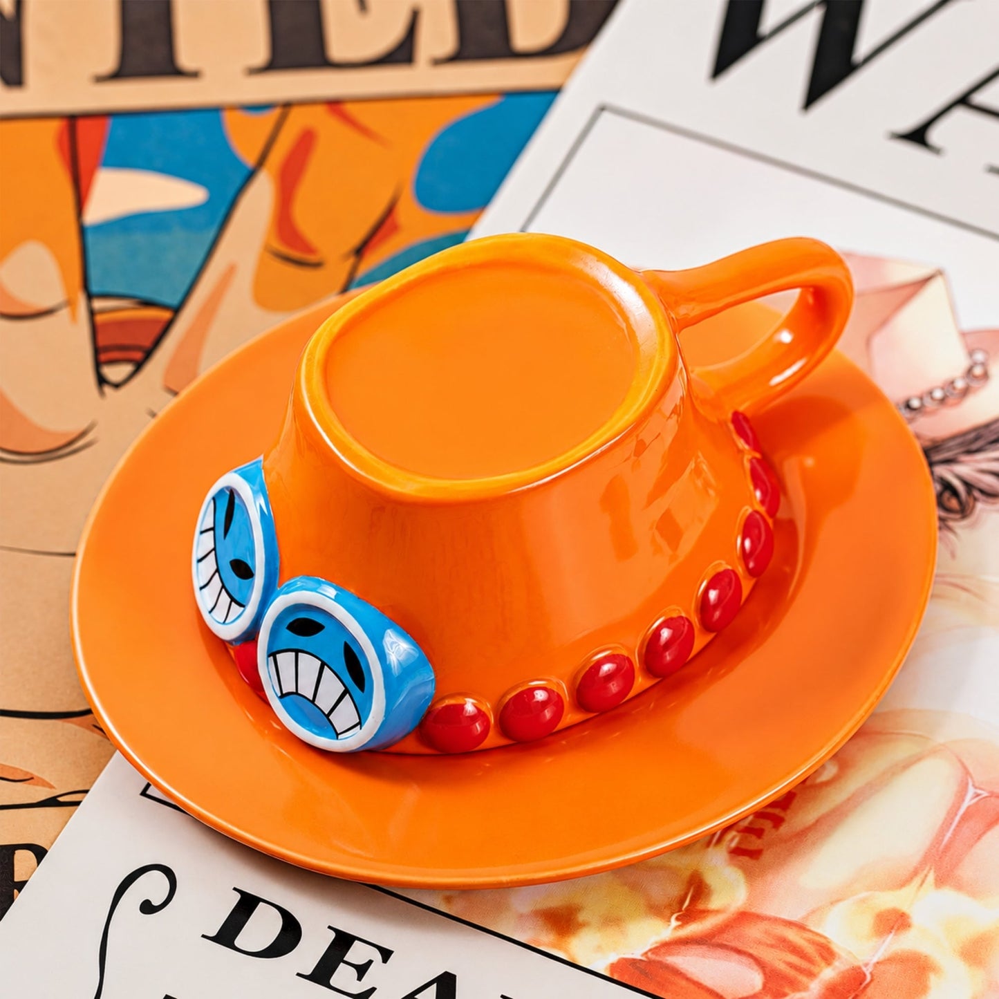 Taza Y Plato Sombrero Portgas D. Ace - One Piece