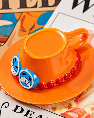 Taza Y Plato Sombrero Portgas D. Ace - One Piece alternativo