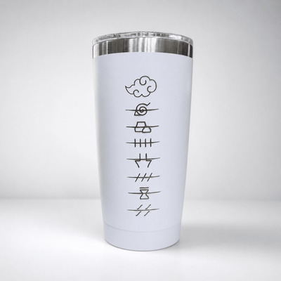 Vaso Blanco Logo Aldeas 20 Oz Acero Inoxidable - Naruto