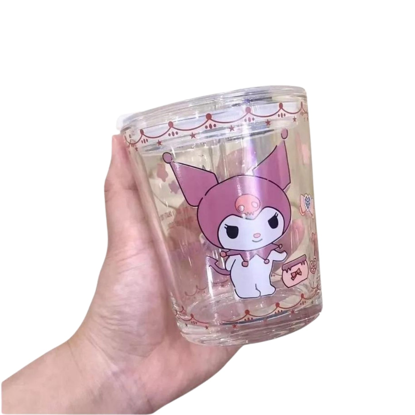 Vaso De Vidrio Kuromi (con pajilla) - Sanrio