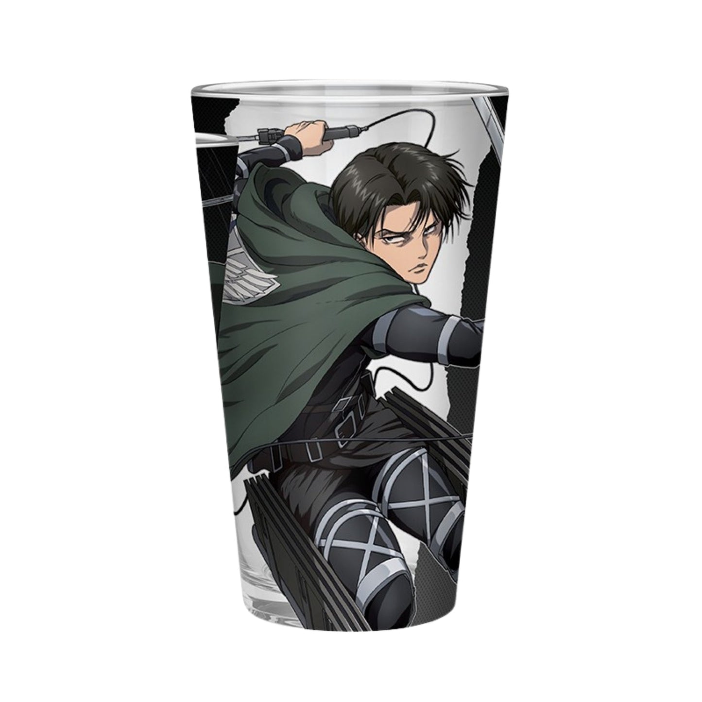 Vaso Vidrio Levi Ackerman Abysse 400 ML (14 Oz) - Attack On Titan