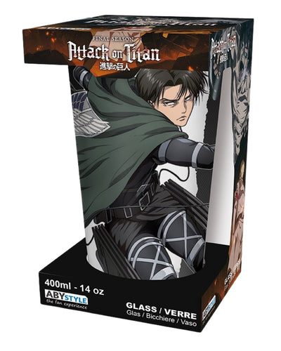 Vaso Vidrio Levi Ackerman Abysse 400 ML (14 Oz) - Attack On Titan